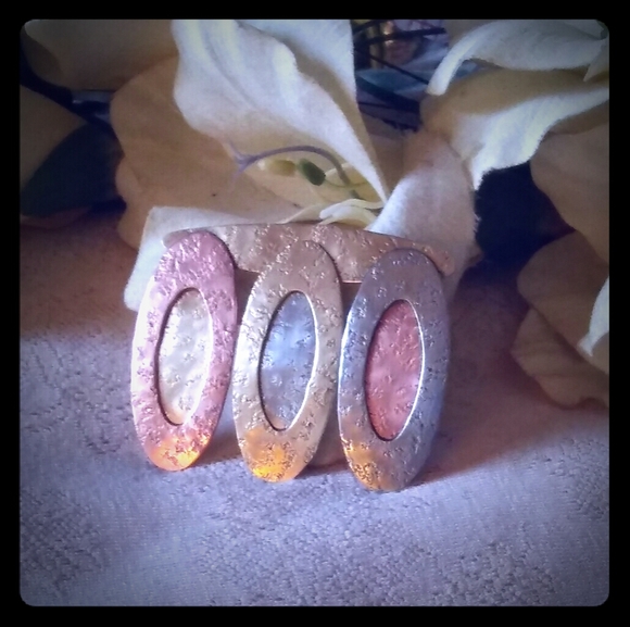 Vintage Baer Mixed Textured Metal Brooch - Picture 1 of 7